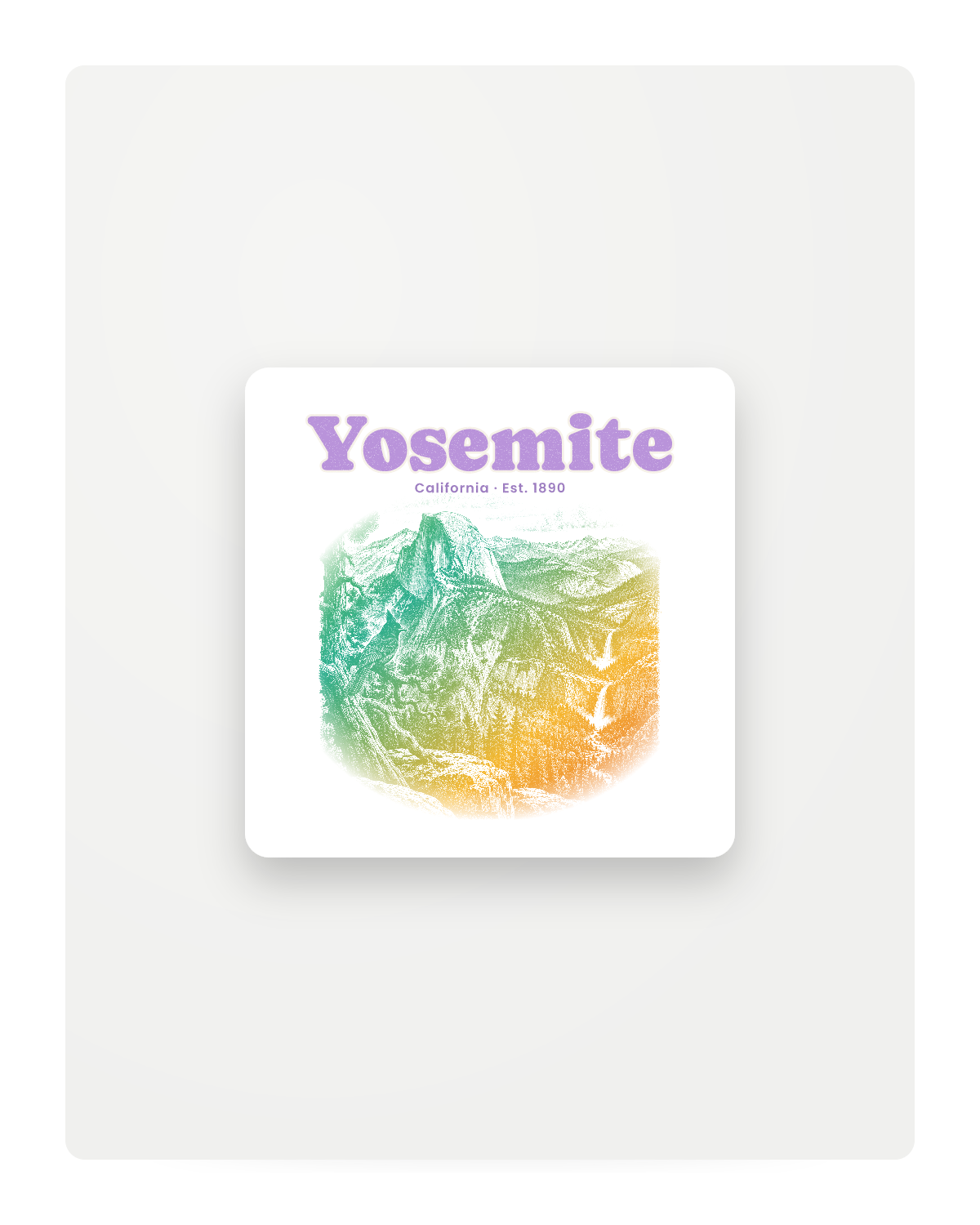 Yosemite Half Dome Fridge Magnet in White