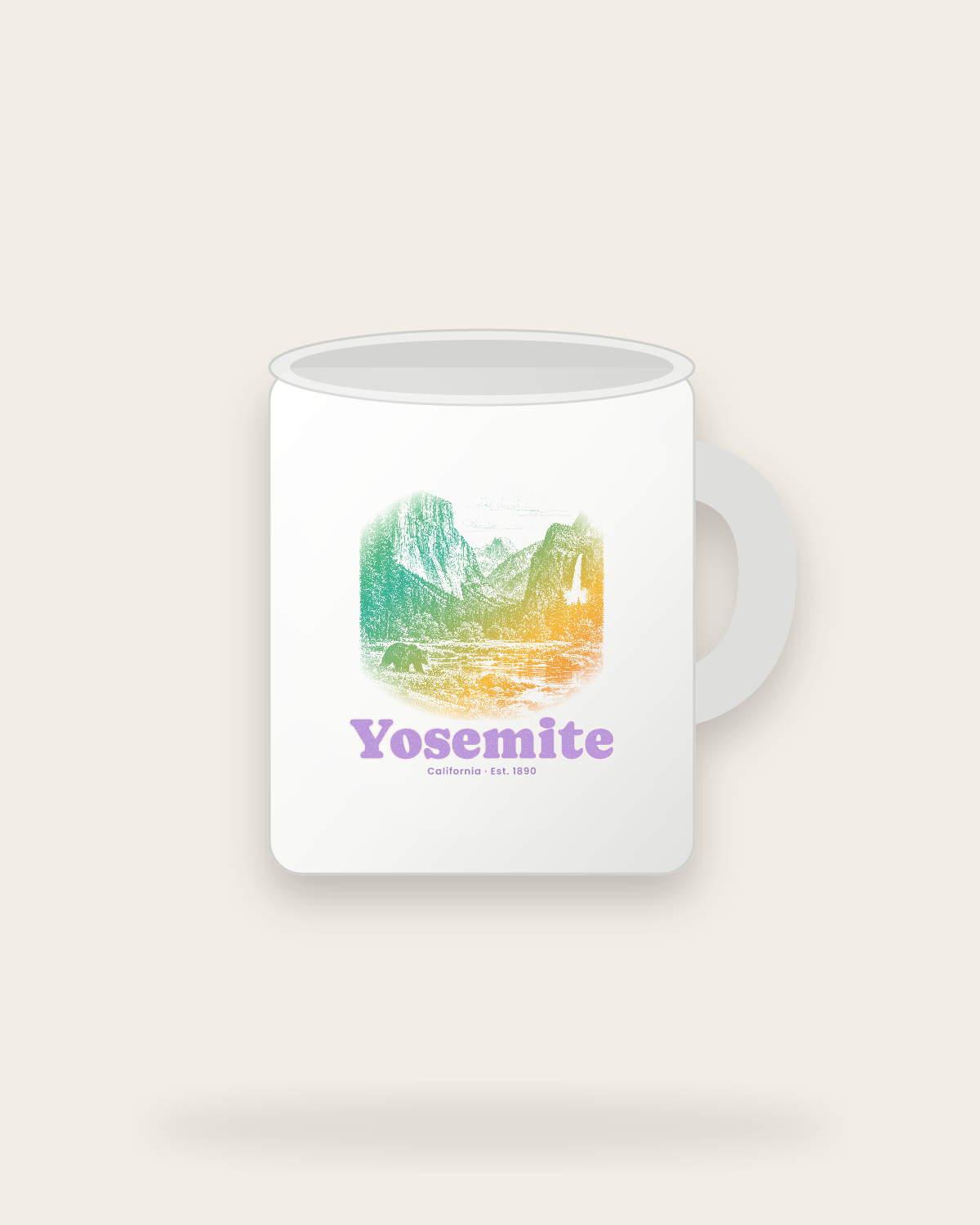 Yosemite Tunnel View Ceramic Mug 11oz in White