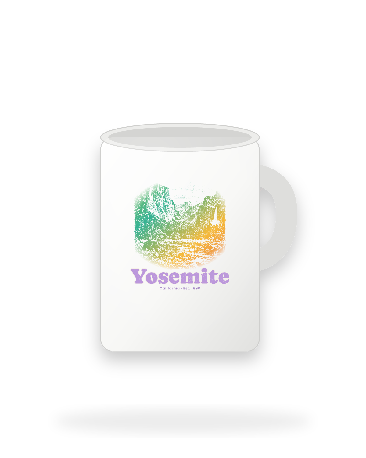 Yosemite Tunnel View Ceramic Mug 15oz in White