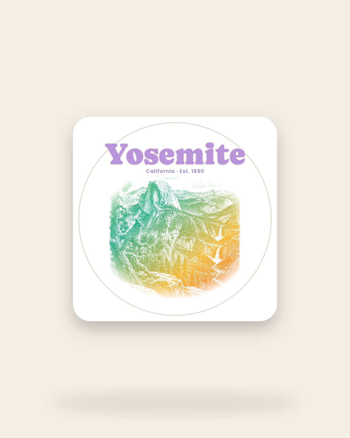 Yosemite Half Dome Kiss-Cut Sticker in White