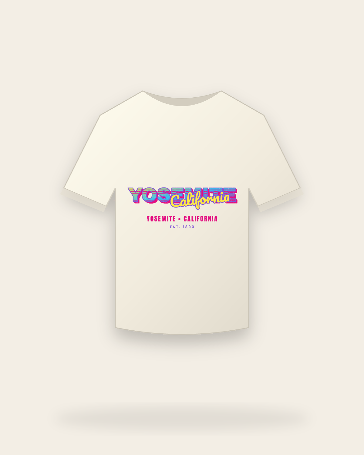 Yosemite Music TV Vintage Wash Tee in Ivory