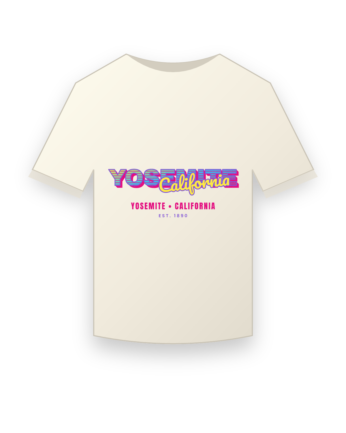 Yosemite Music TV Vintage Wash Tee in Ivory