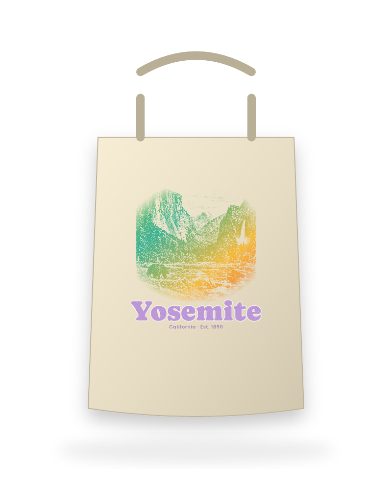 Yosemite Tunnel View Canvas Tote