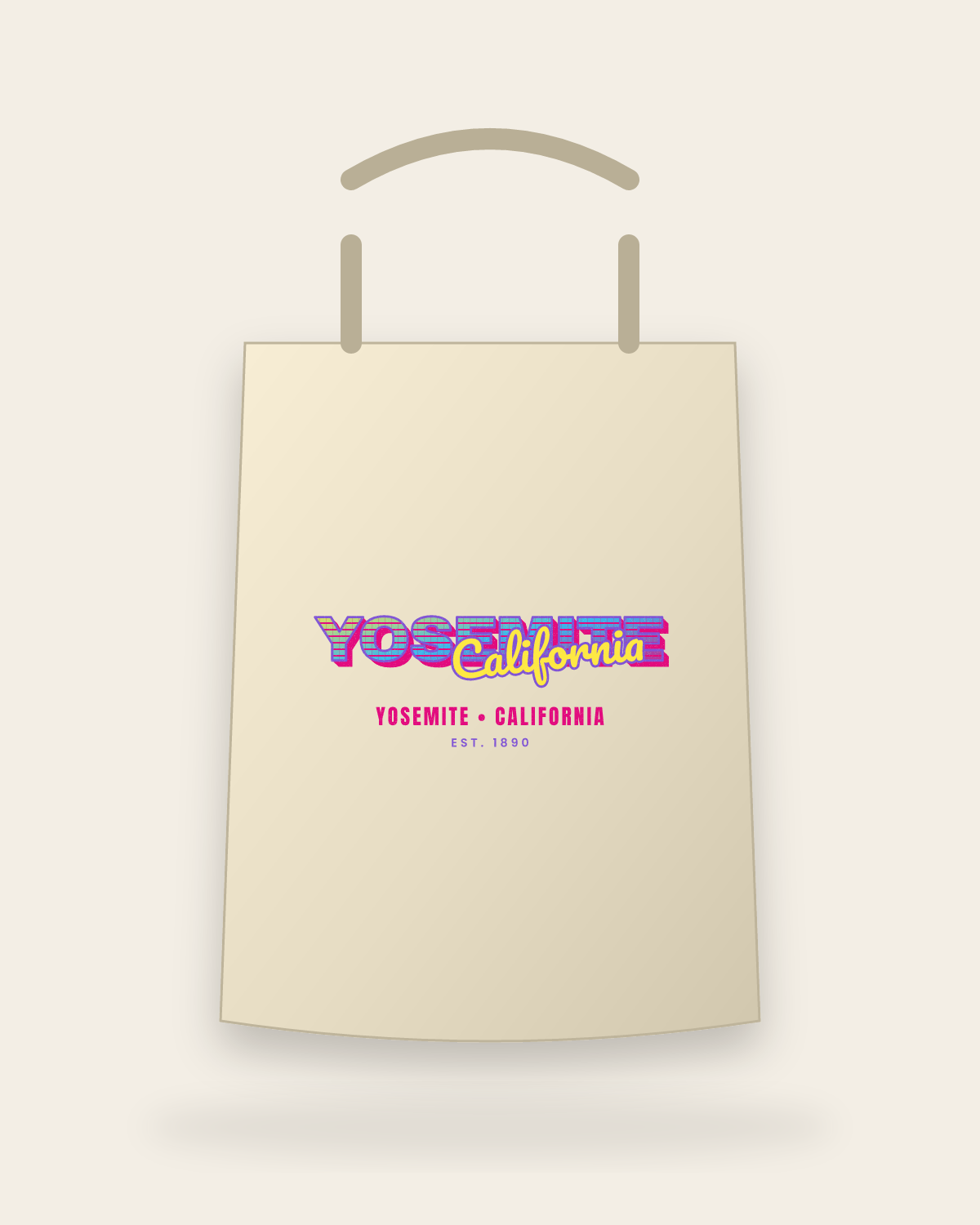 Yosemite Music TV Canvas Tote in Beige