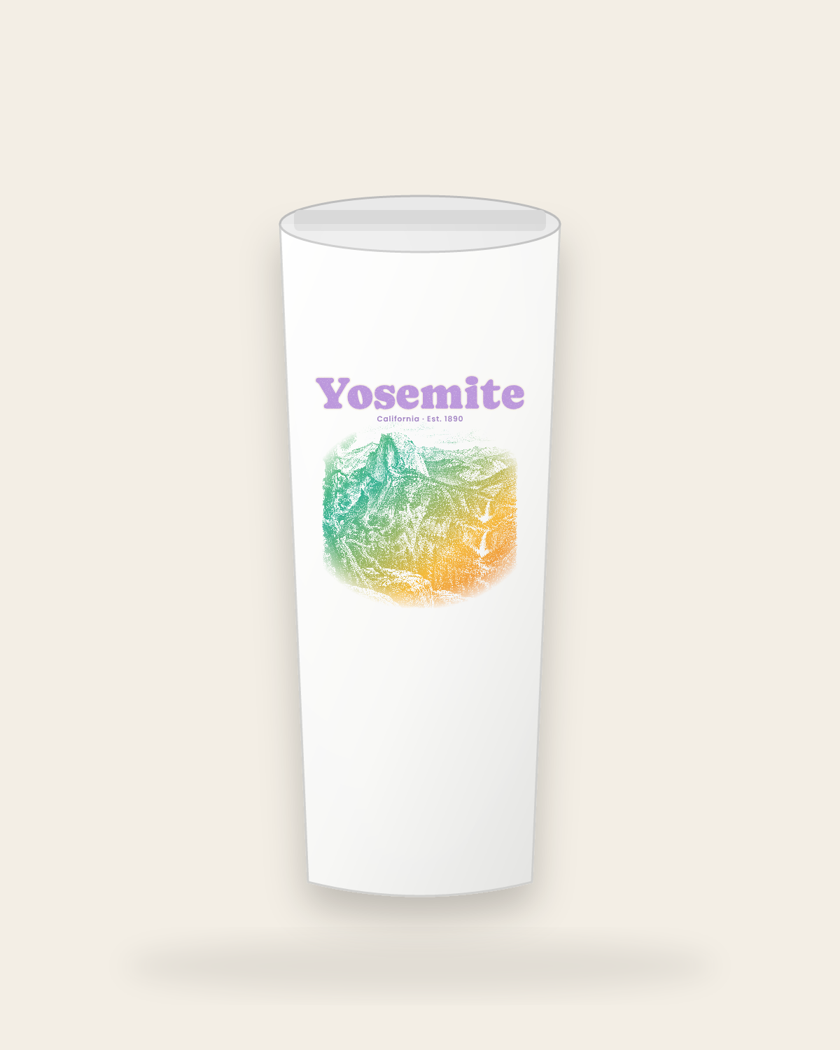 Yosemite Half Dome Insulated Tumbler 20oz in White