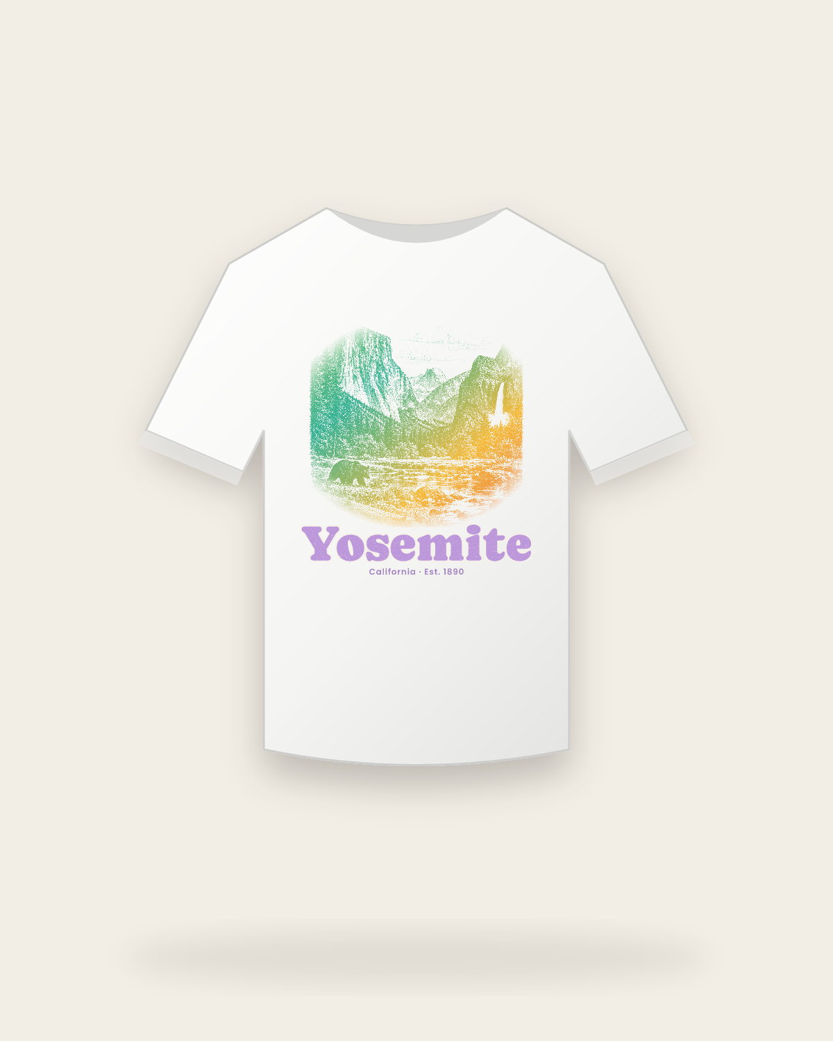 Yosemite Tunnel View Youth Tee in White