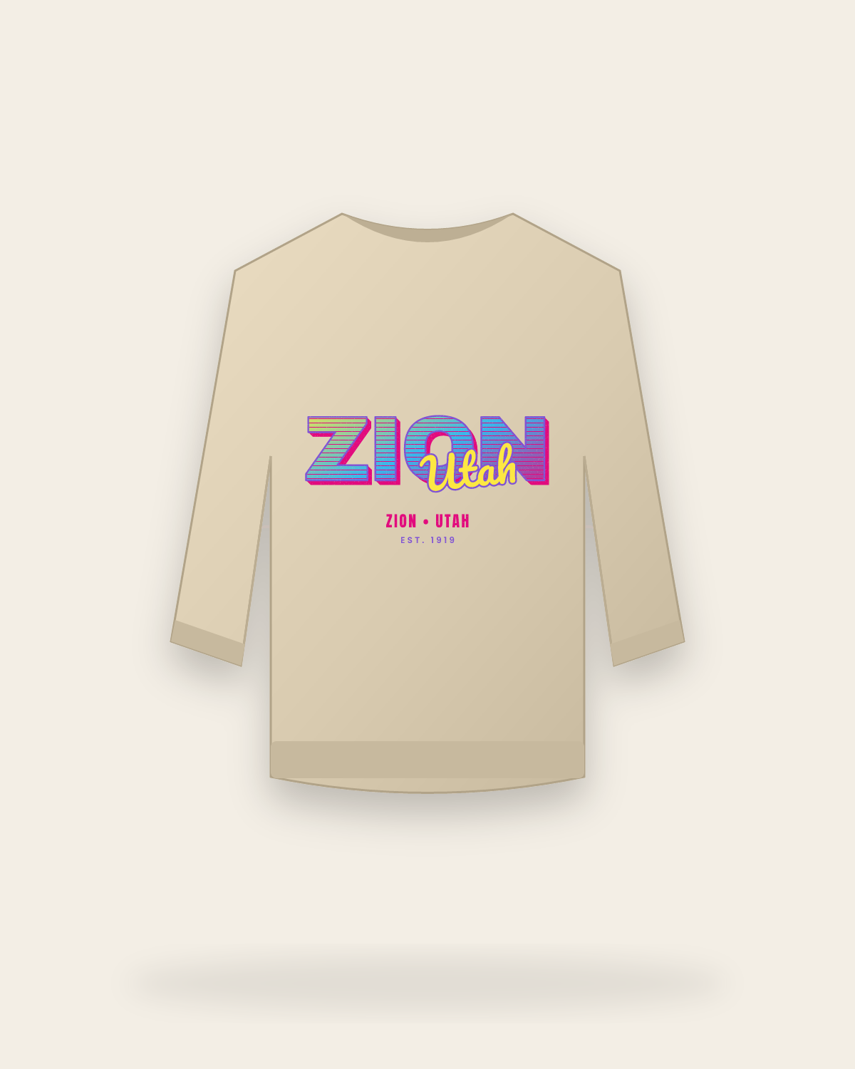 Zion Music TV Crewneck Sweatshirt in Sand