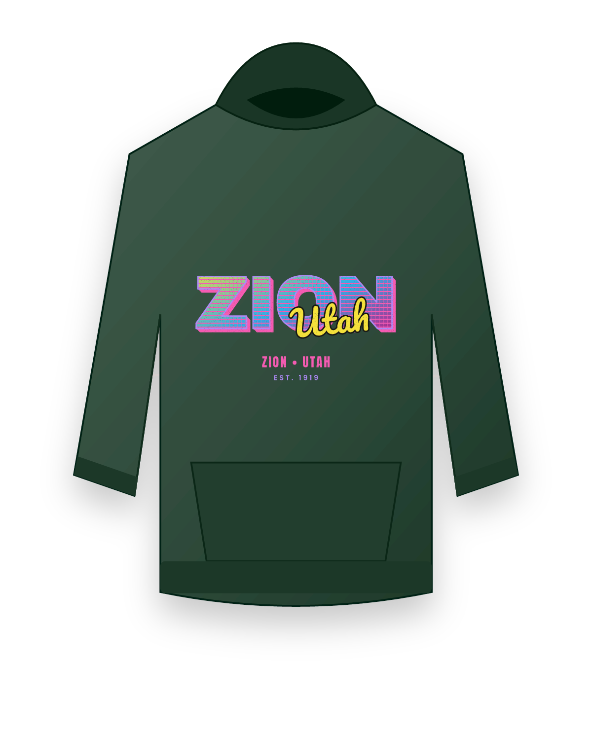 Zion Music TV Hooded Sweatshirt in Forest Green