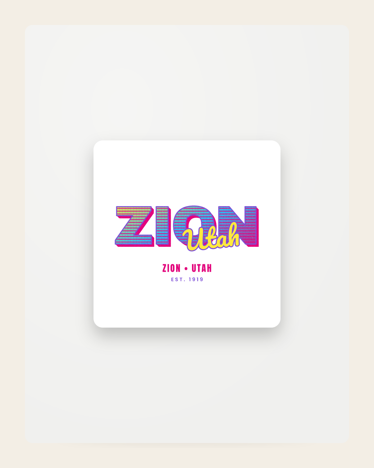 Zion Music TV Fridge Magnet in White