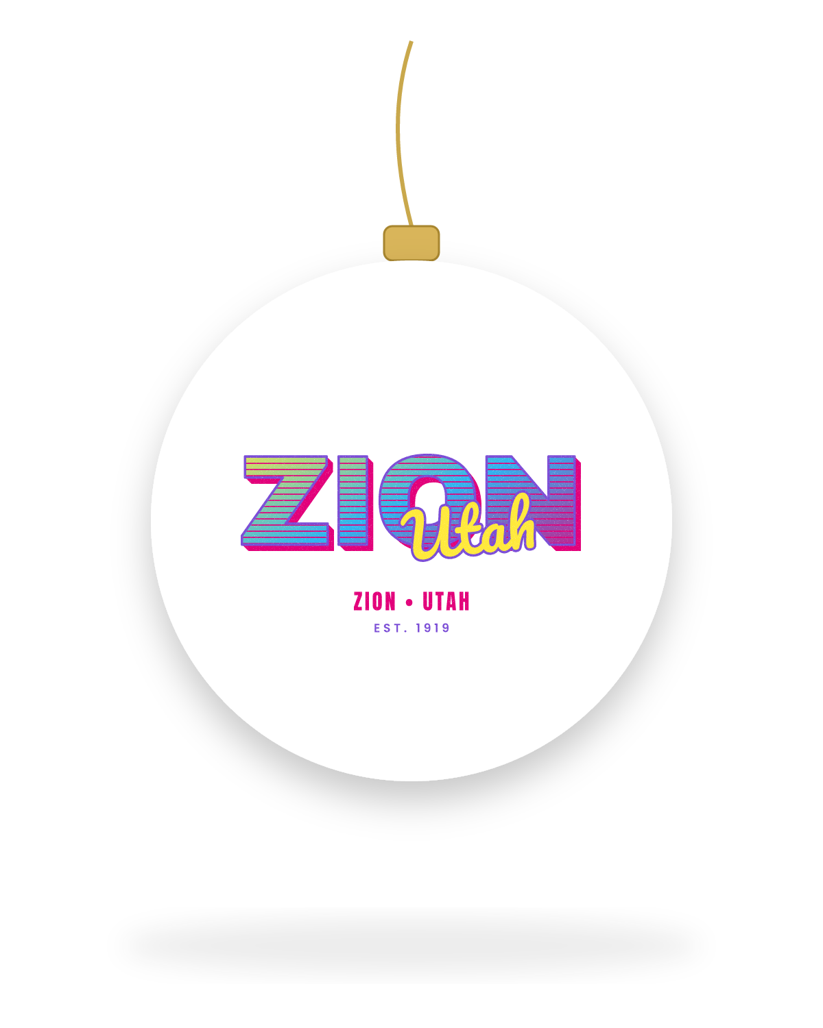 Zion Music TV Ceramic Ornament in White