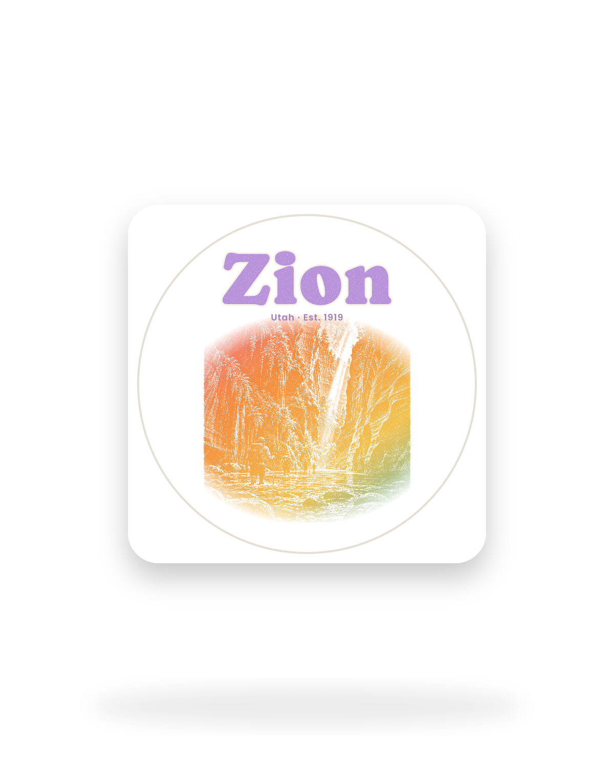 Zion The Narrows Kiss-Cut Sticker in White