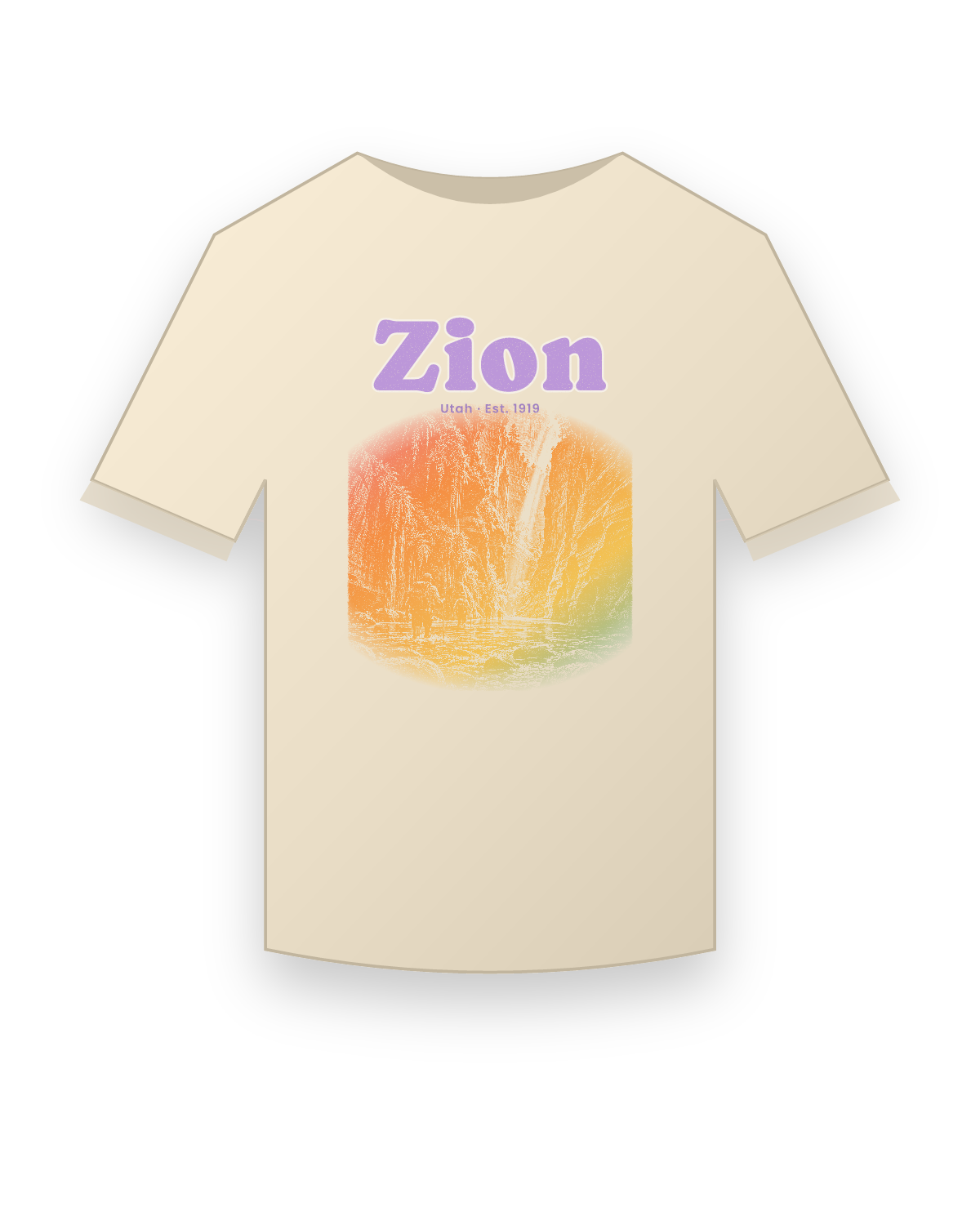 Zion The Narrows Organic Cotton Tee in Natural