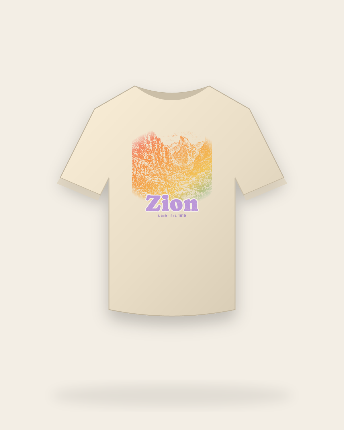 Zion Zion Canyon Organic Cotton Tee in Natural