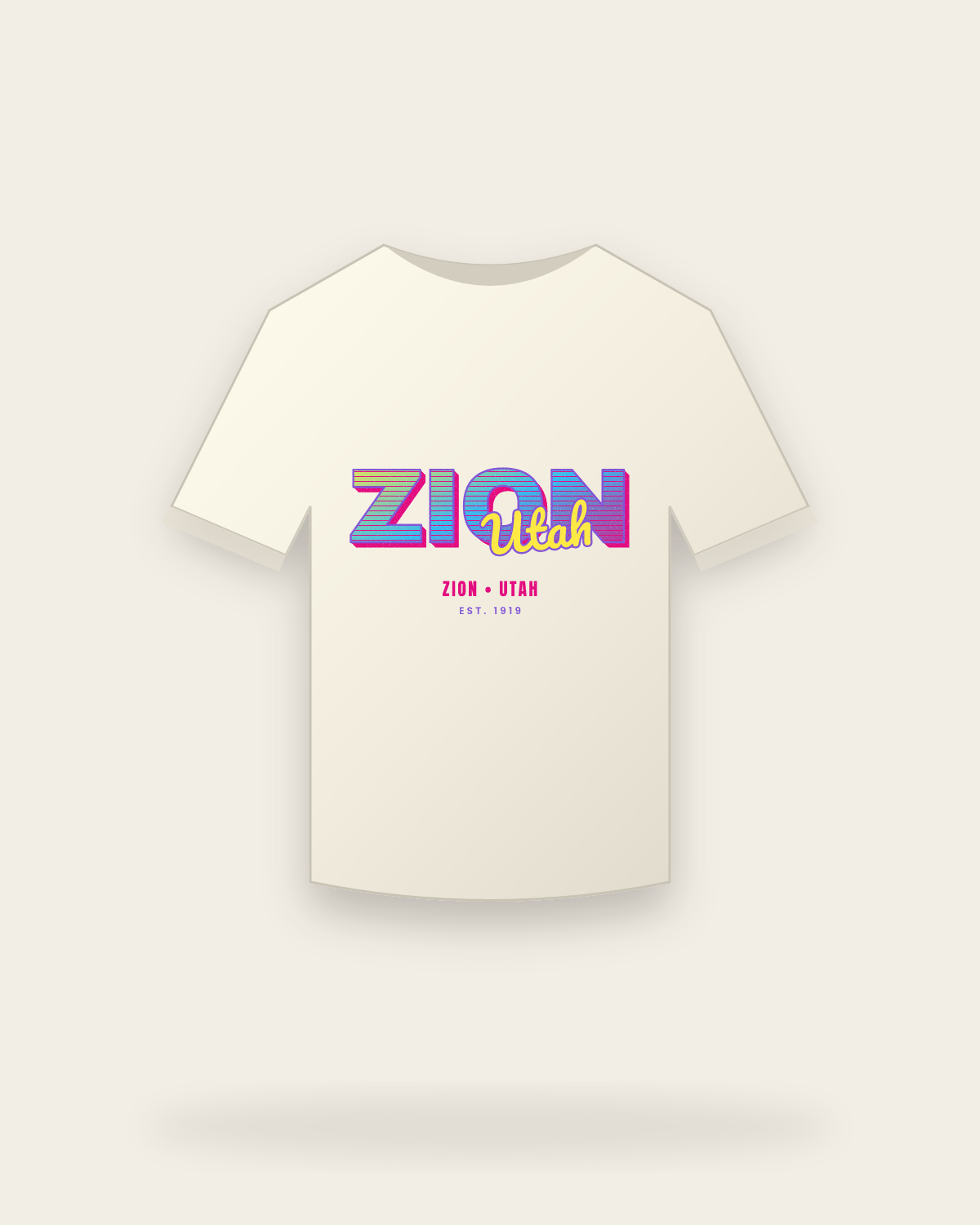 Zion Music TV Vintage Wash Tee in Ivory