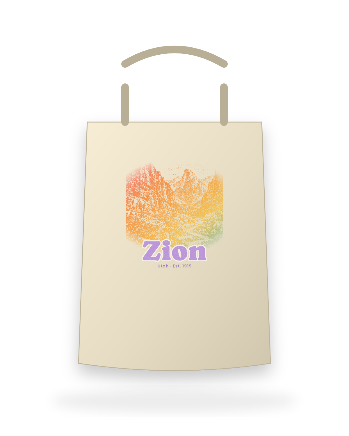 Zion Zion Canyon Canvas Tote in Beige