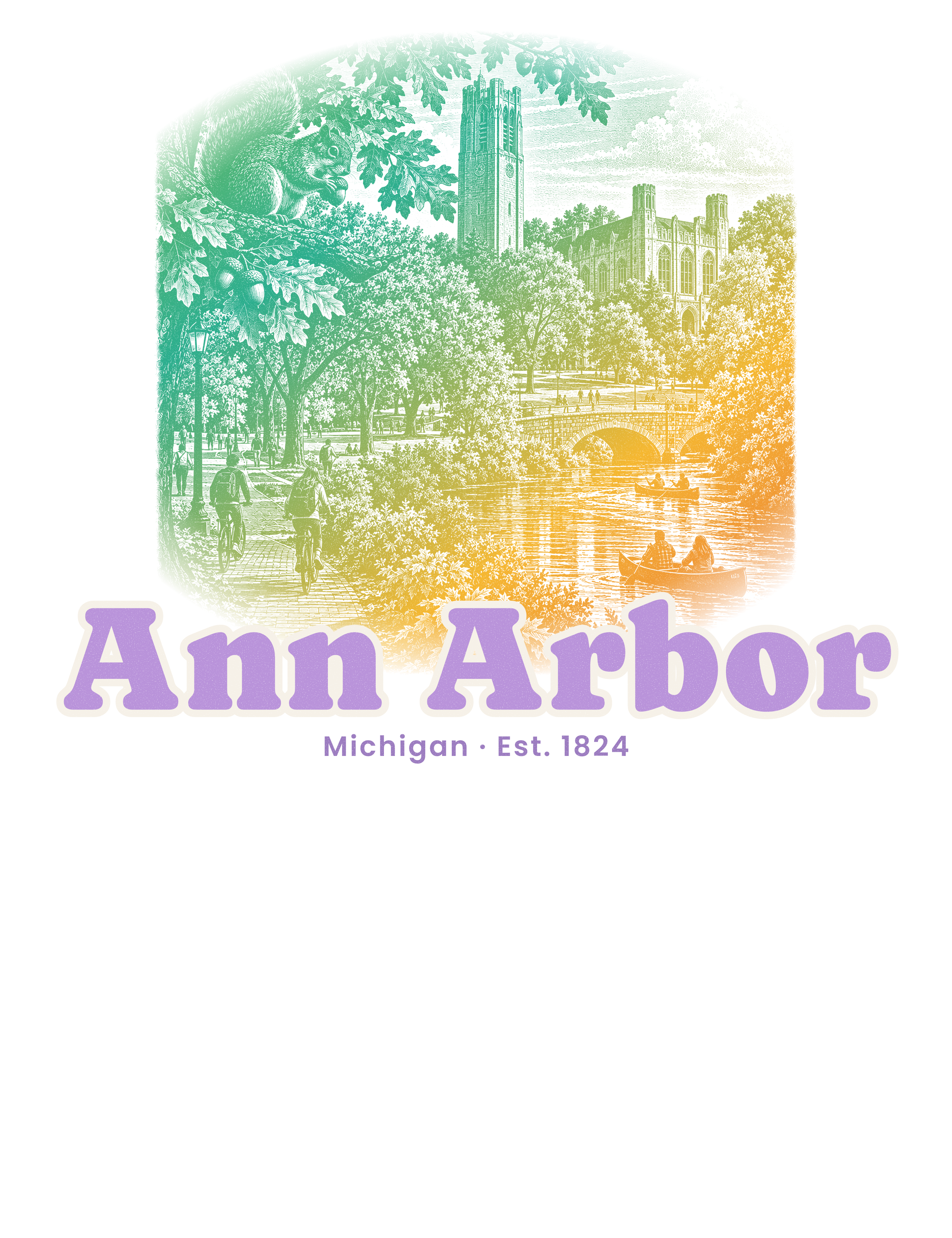 Ann Arbor Campus Squirrel artwork