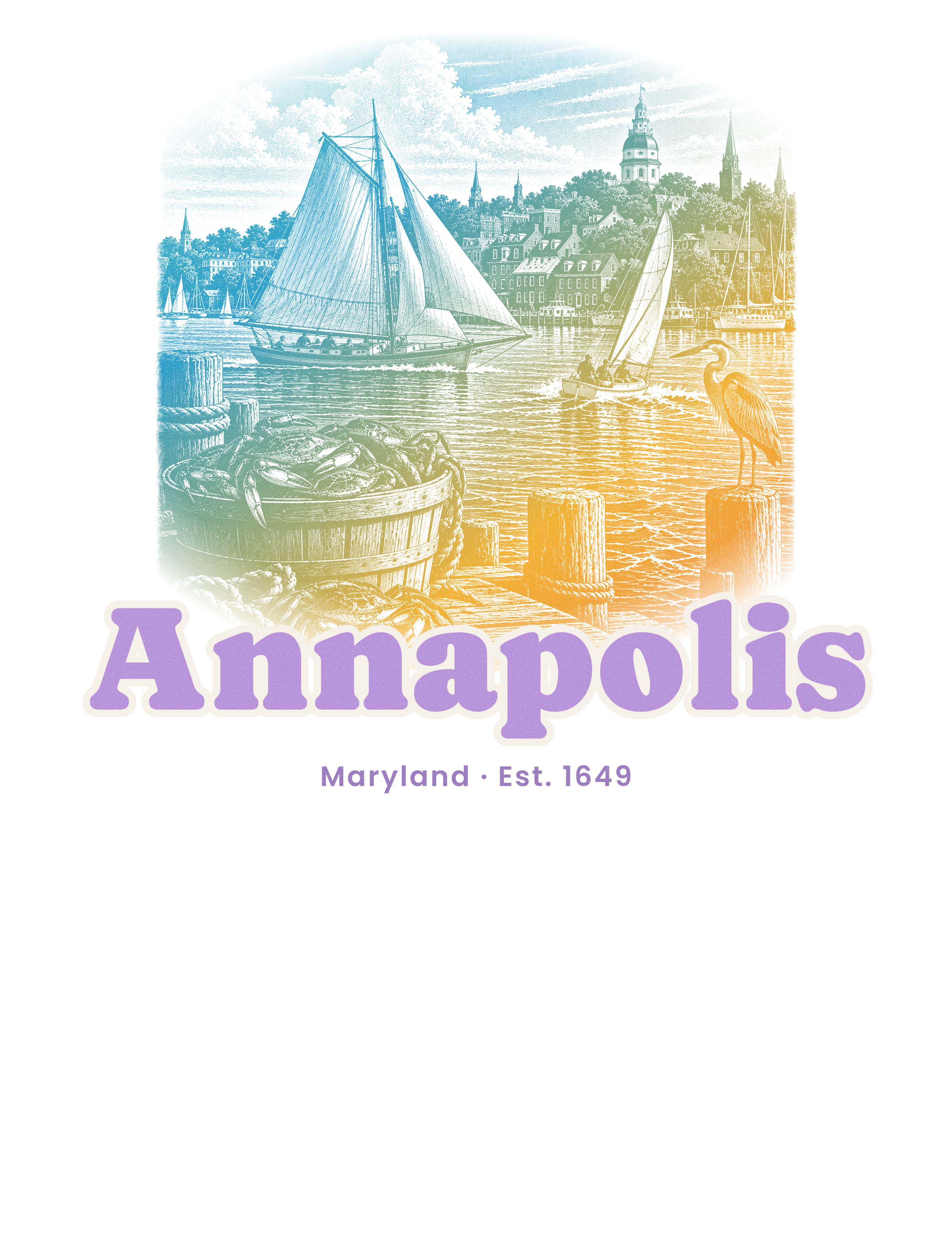 Annapolis Skipjack & State House artwork