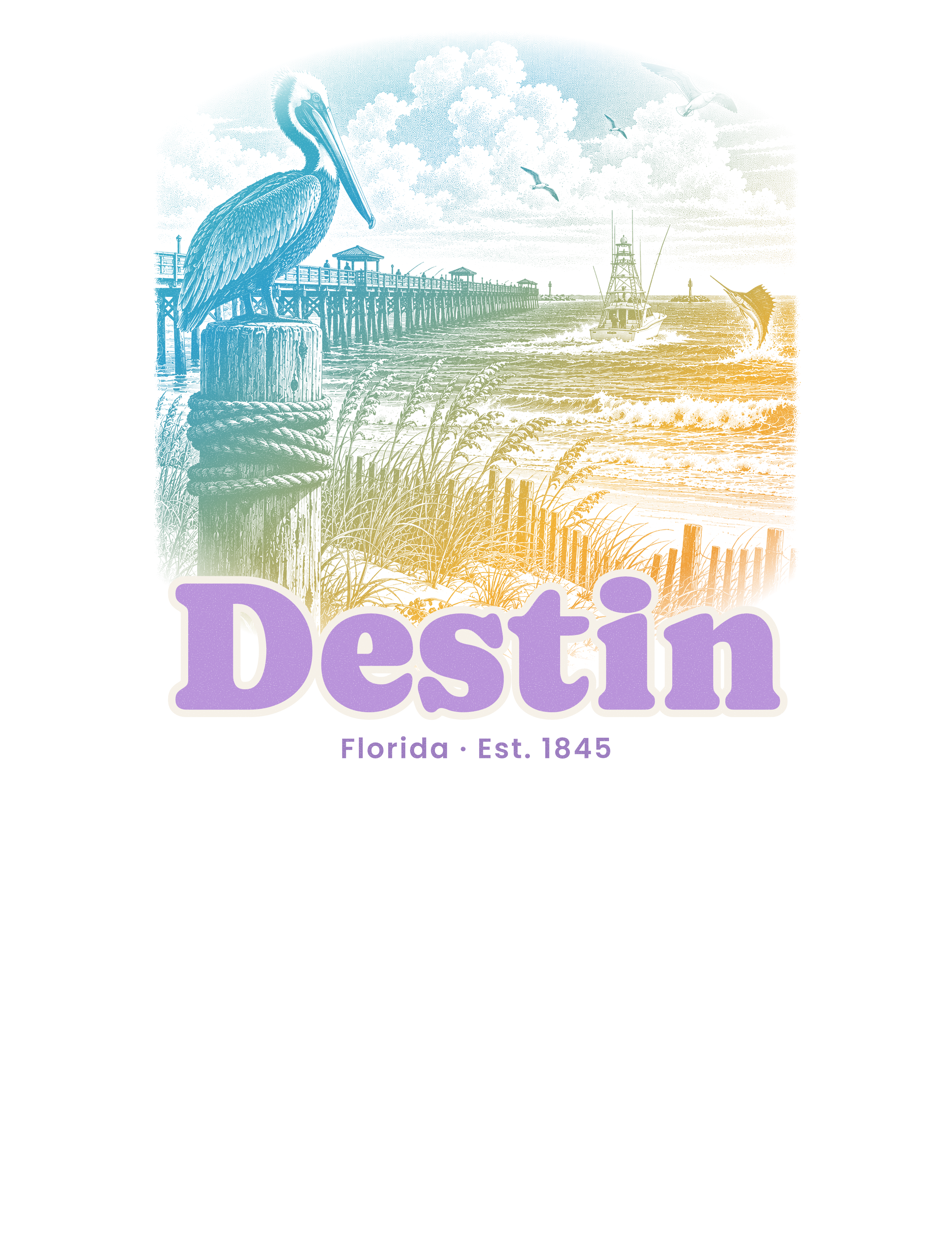Destin Pier Pelican artwork
