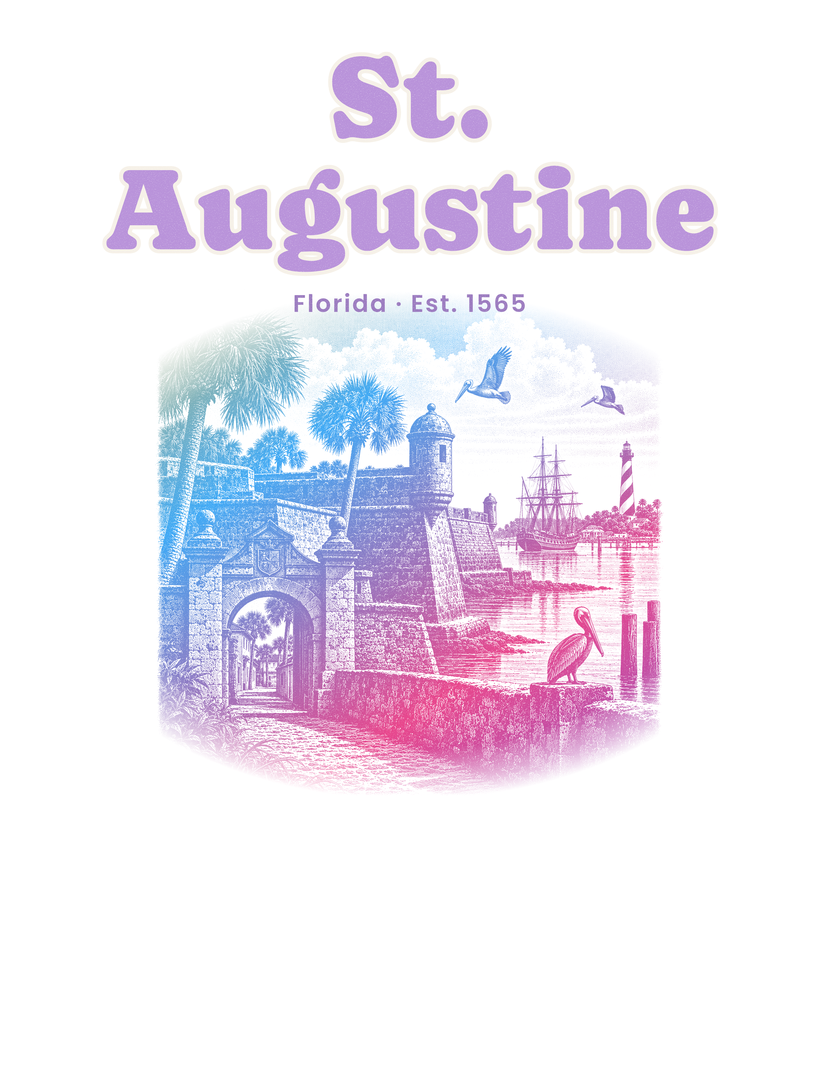 St. Augustine Old Fort & Lighthouse artwork