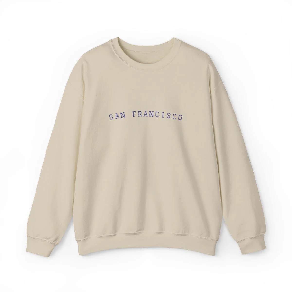San Francisco Varsity College Embroidery Crewneck Sweatshirt in Sand