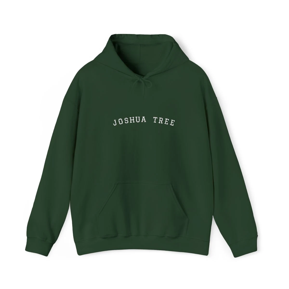 Joshua Tree Varsity College Embroidery Hooded Sweatshirt in Forest Green
