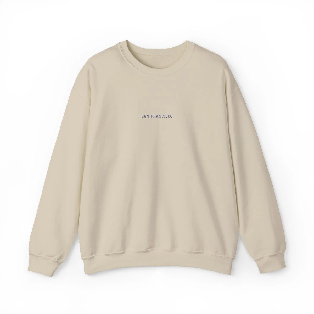 San Francisco Varsity Embroidery Crewneck Sweatshirt in Sand