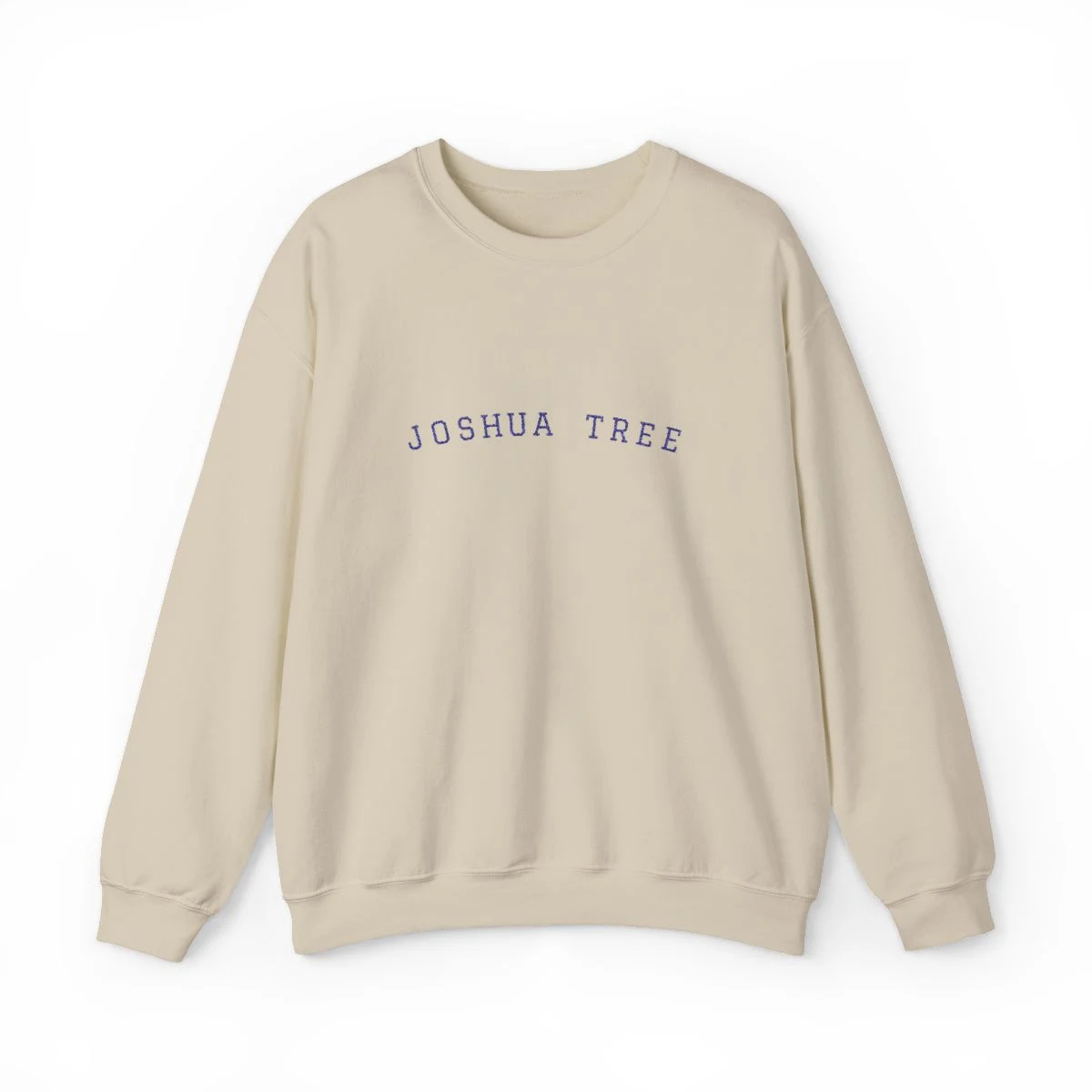 Joshua Tree Varsity College Embroidery Crewneck Sweatshirt in Sand