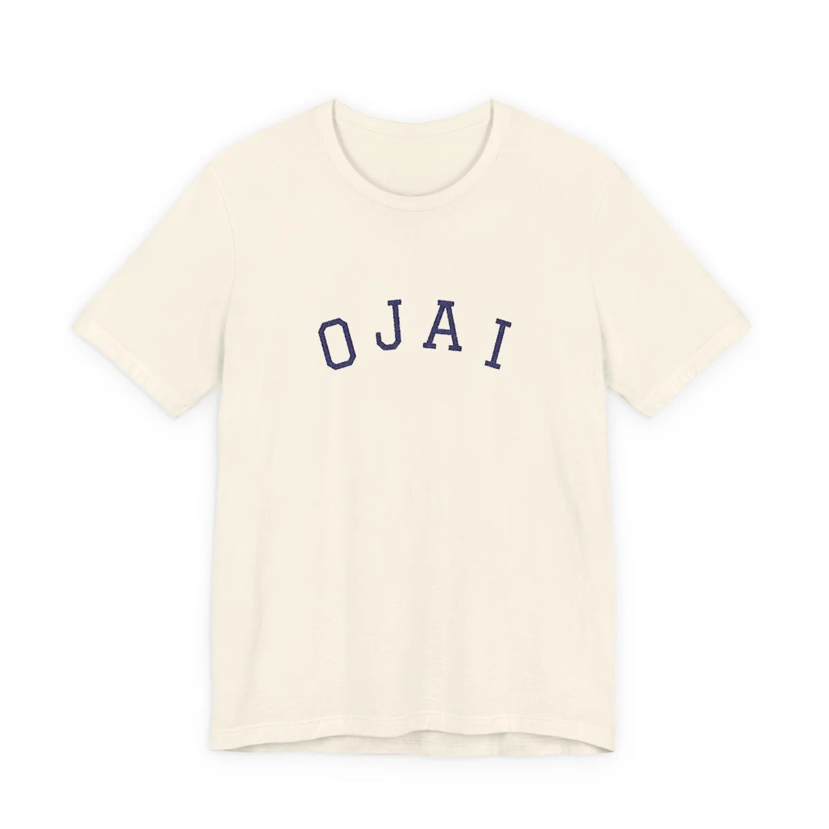 Ojai Varsity College Embroidery Classic Tee in Natural